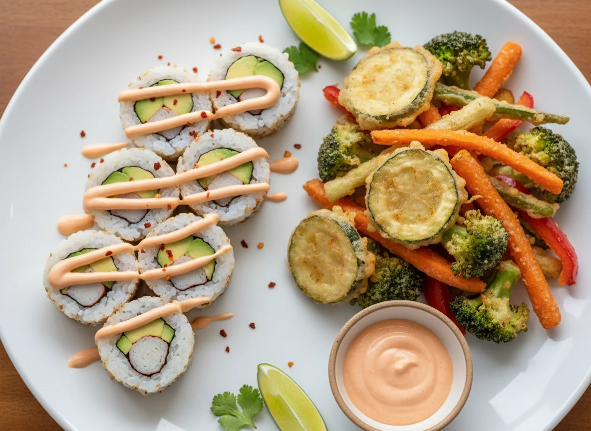 Sushi y Tempura de Verduras photo