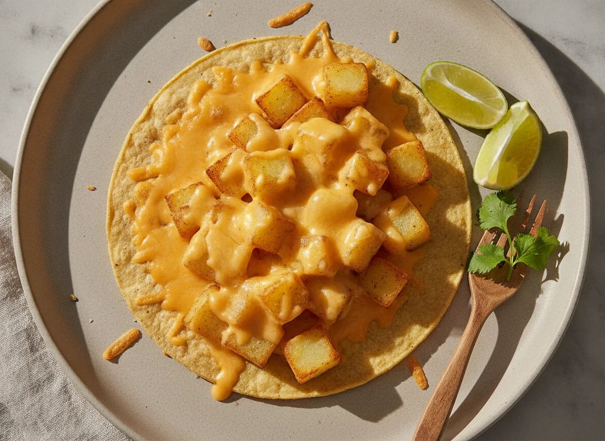 Taco de papa con queso photo