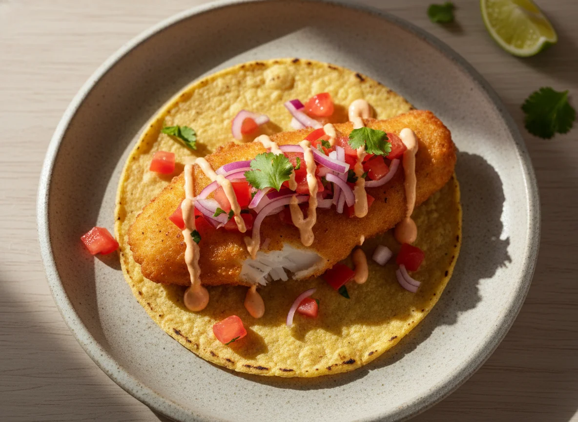 Taco de pescado capeado photo