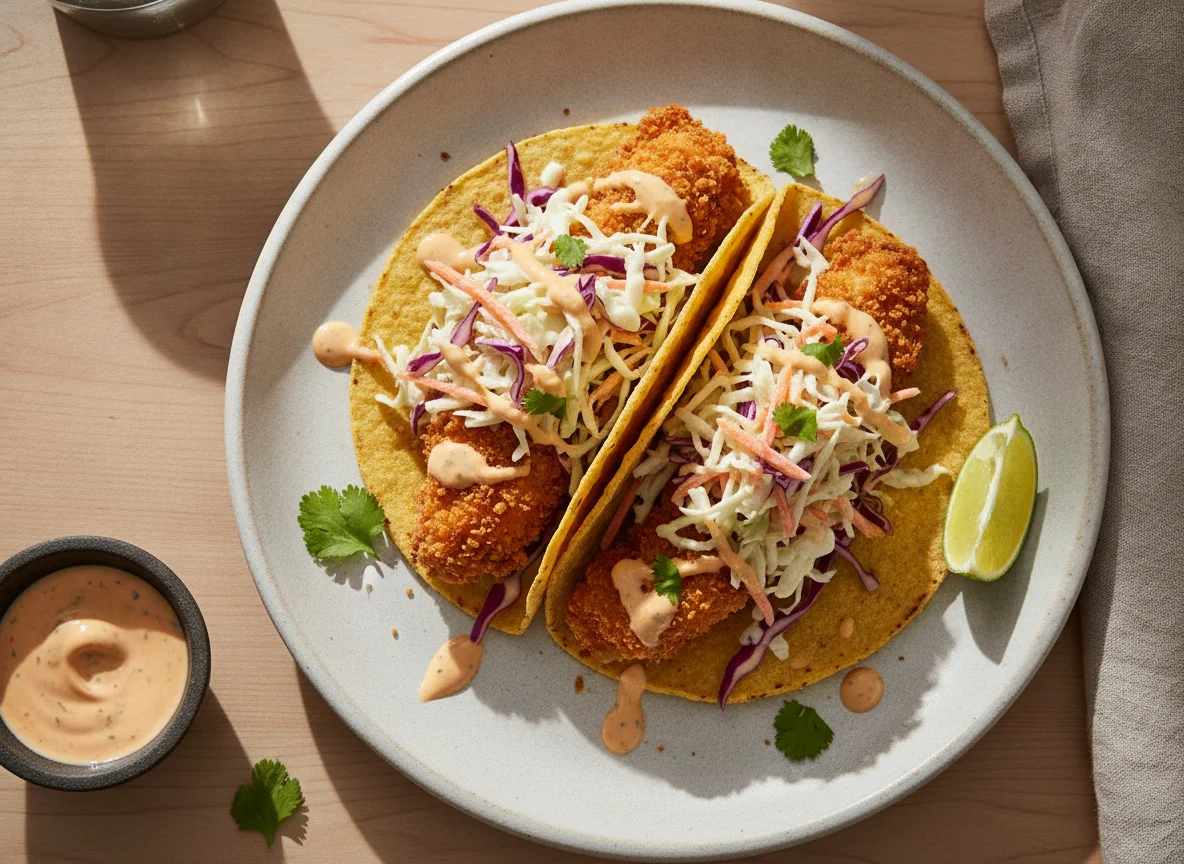 Taco de pollo con ensalada de col photo