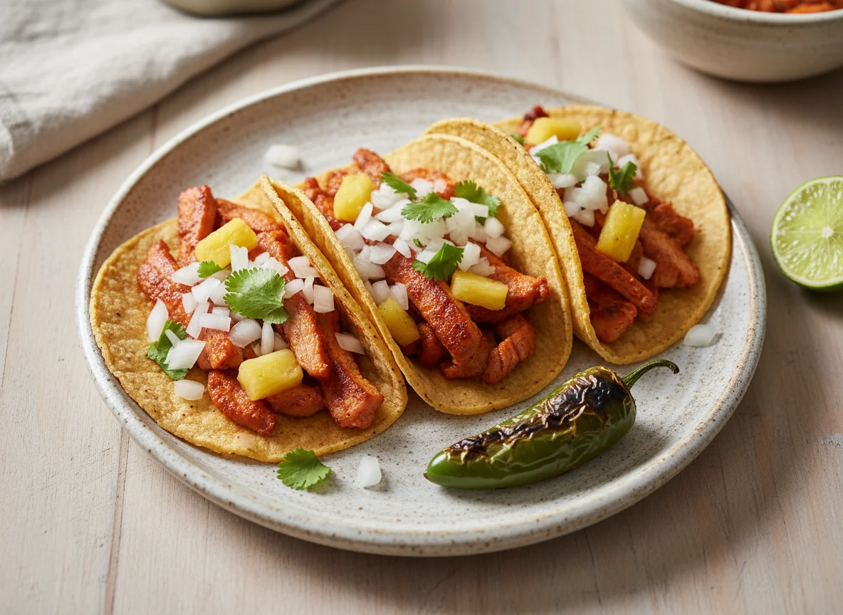 Tacos de carne con cebolla y cilantro photo