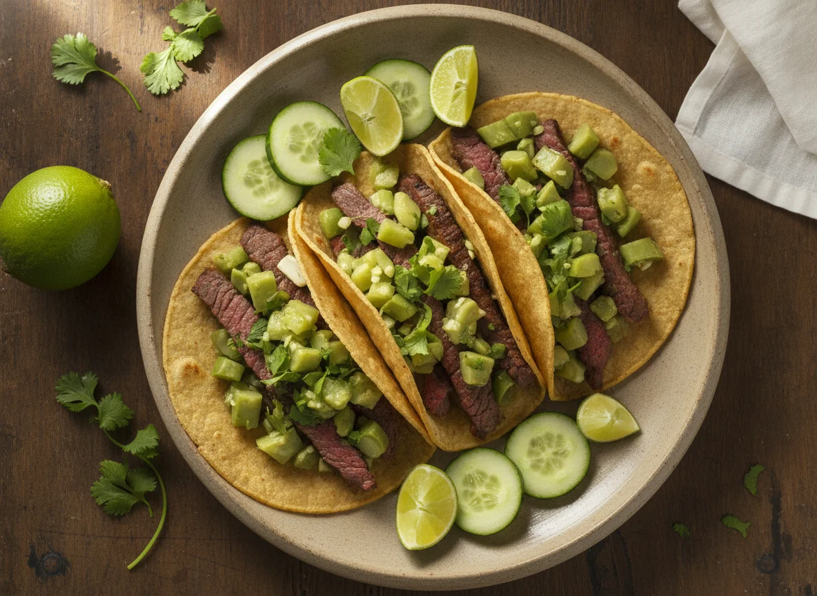 Tacos de cecina con nopales photo