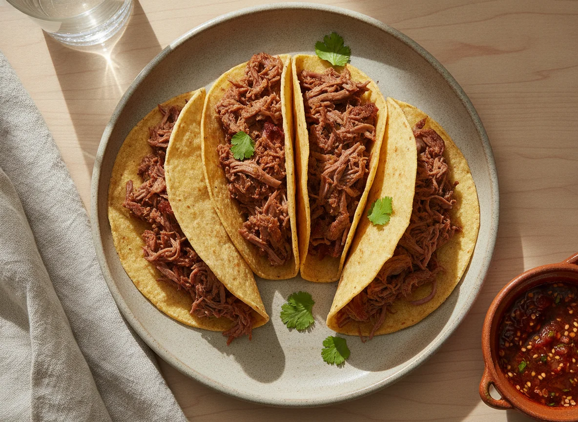 Tacos de harina con guisado photo