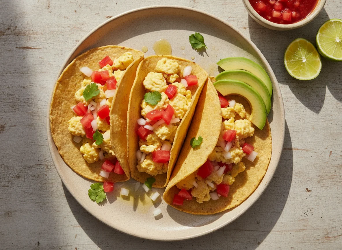 Tacos de huevo a la mexicana photo
