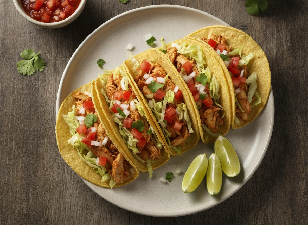 Tacos de pollo con verdura photo