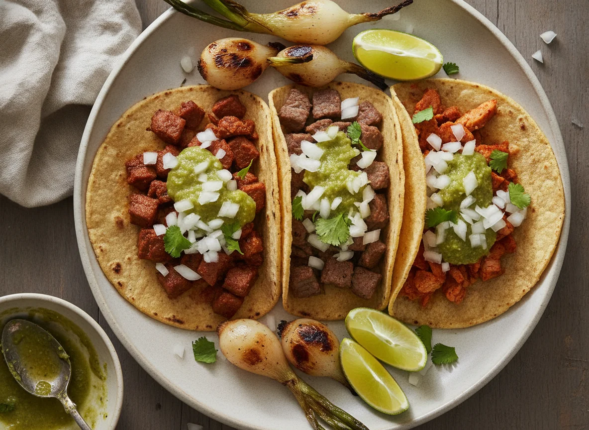 Tacos de Suadero y Pastor con Cebollitas photo