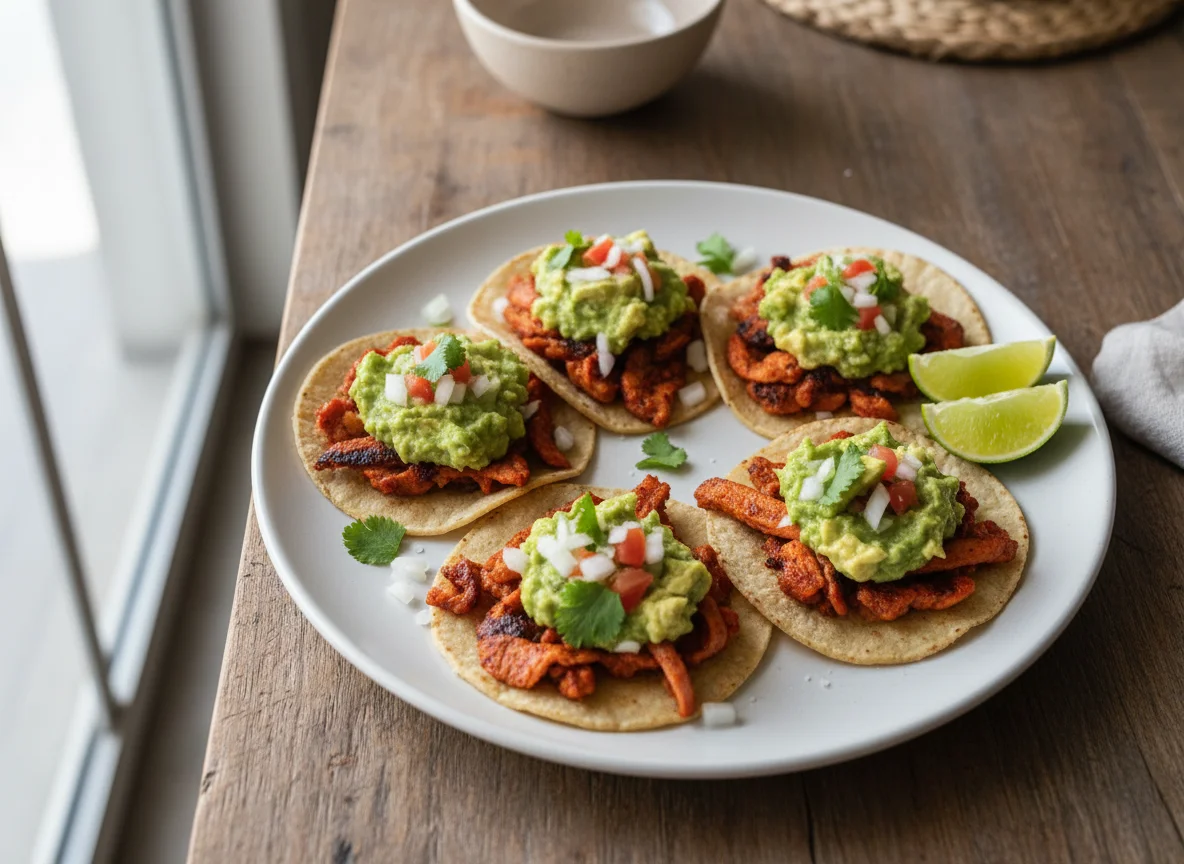 Tacos de trompo con guacamole photo