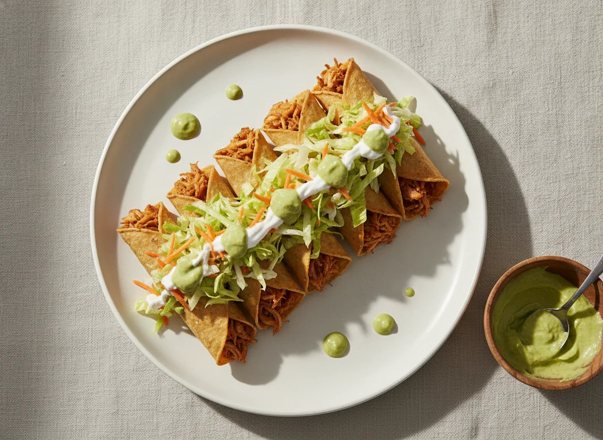 Tacos dorados de pollo photo