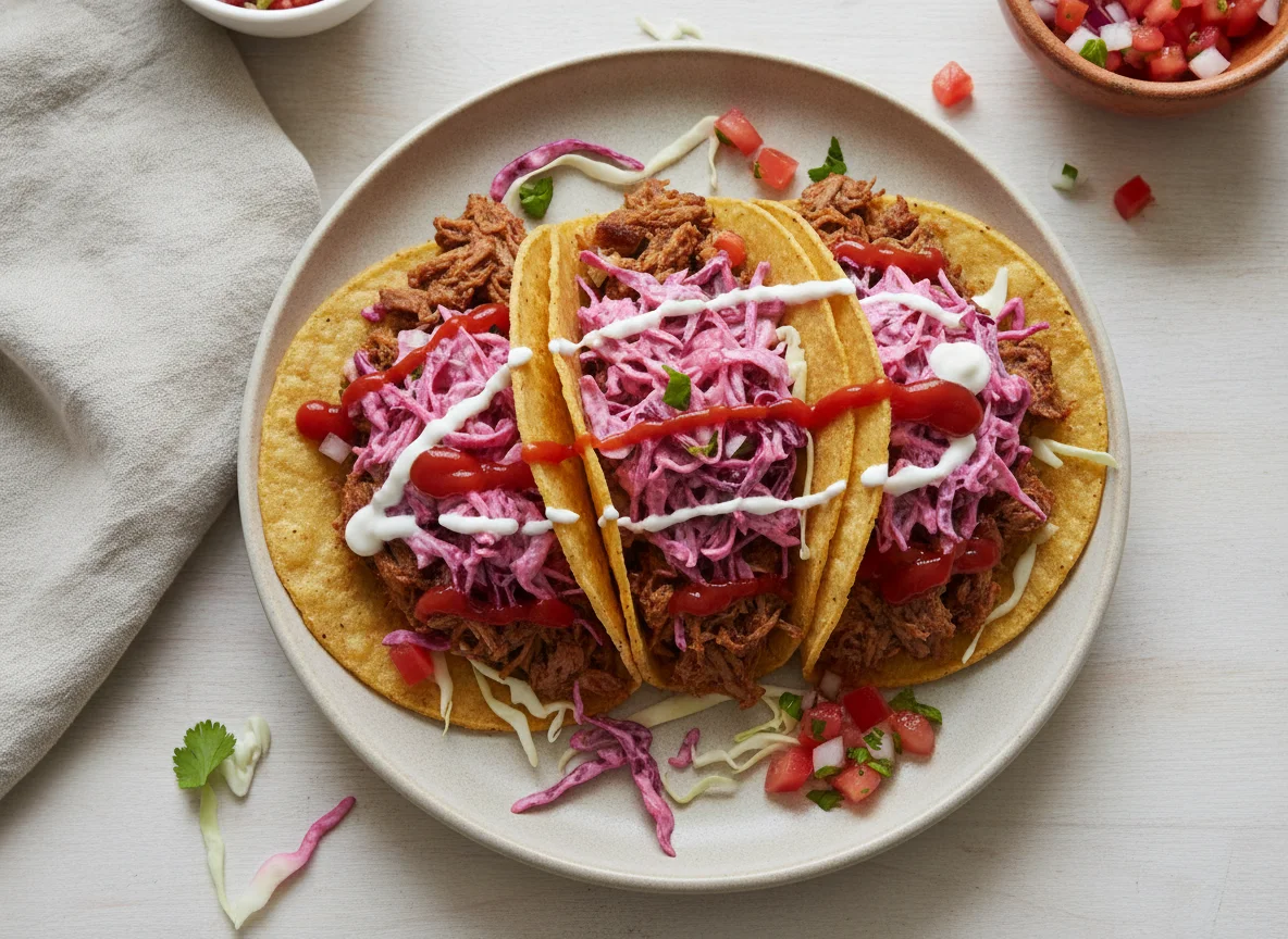 Tacos nicaragüenses con ensalada de repollo photo