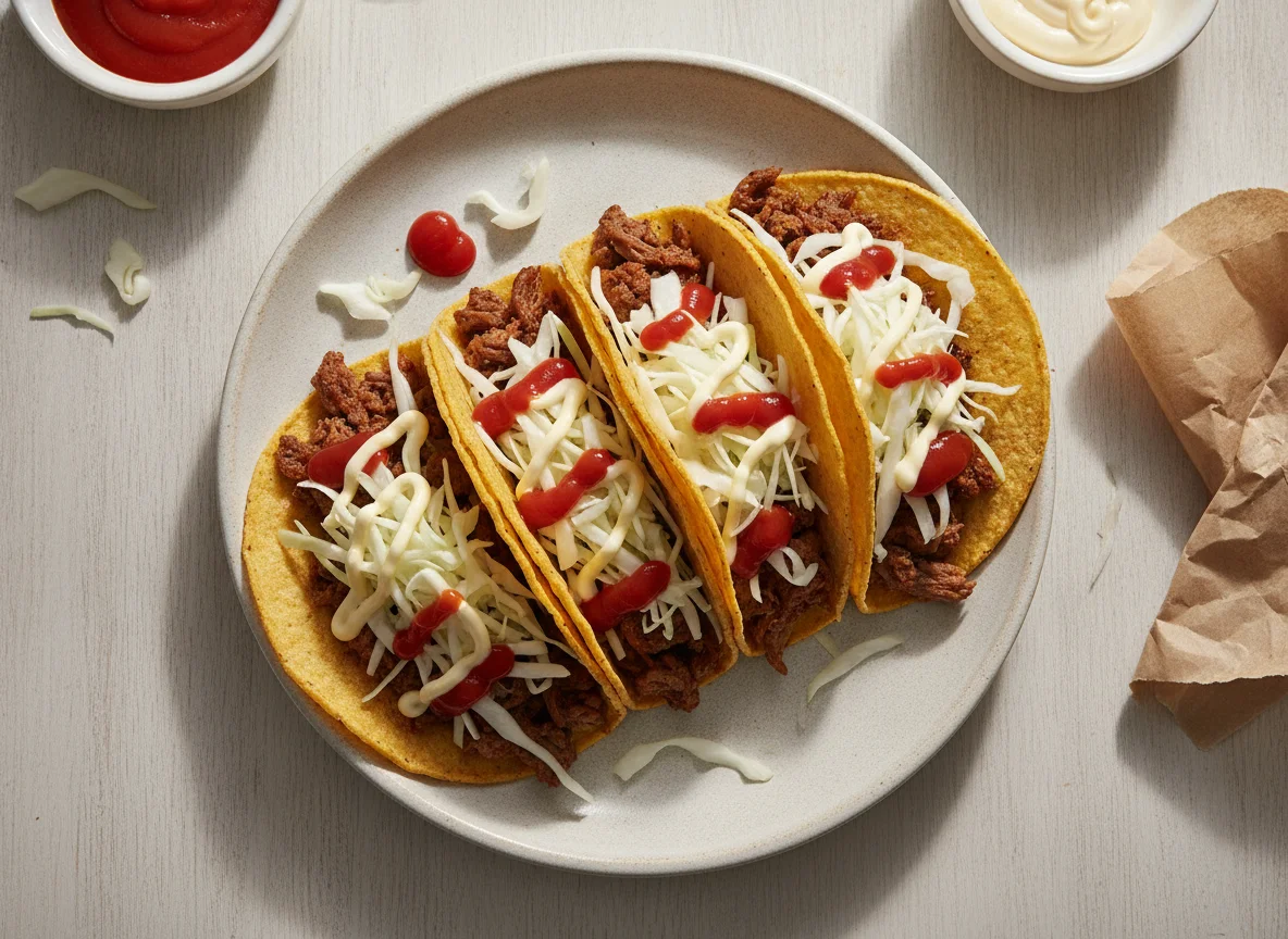 Tacos ticos con repollo y salsas photo