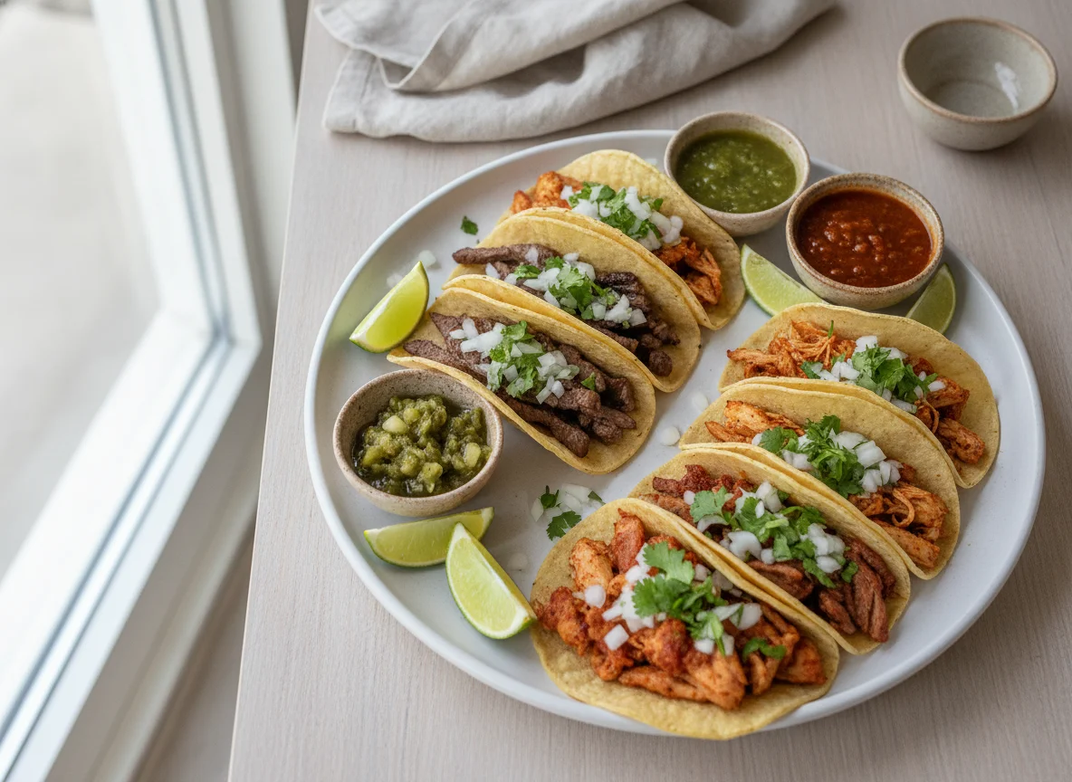 Tacos variados (Asada, Pollo, Pastor) photo