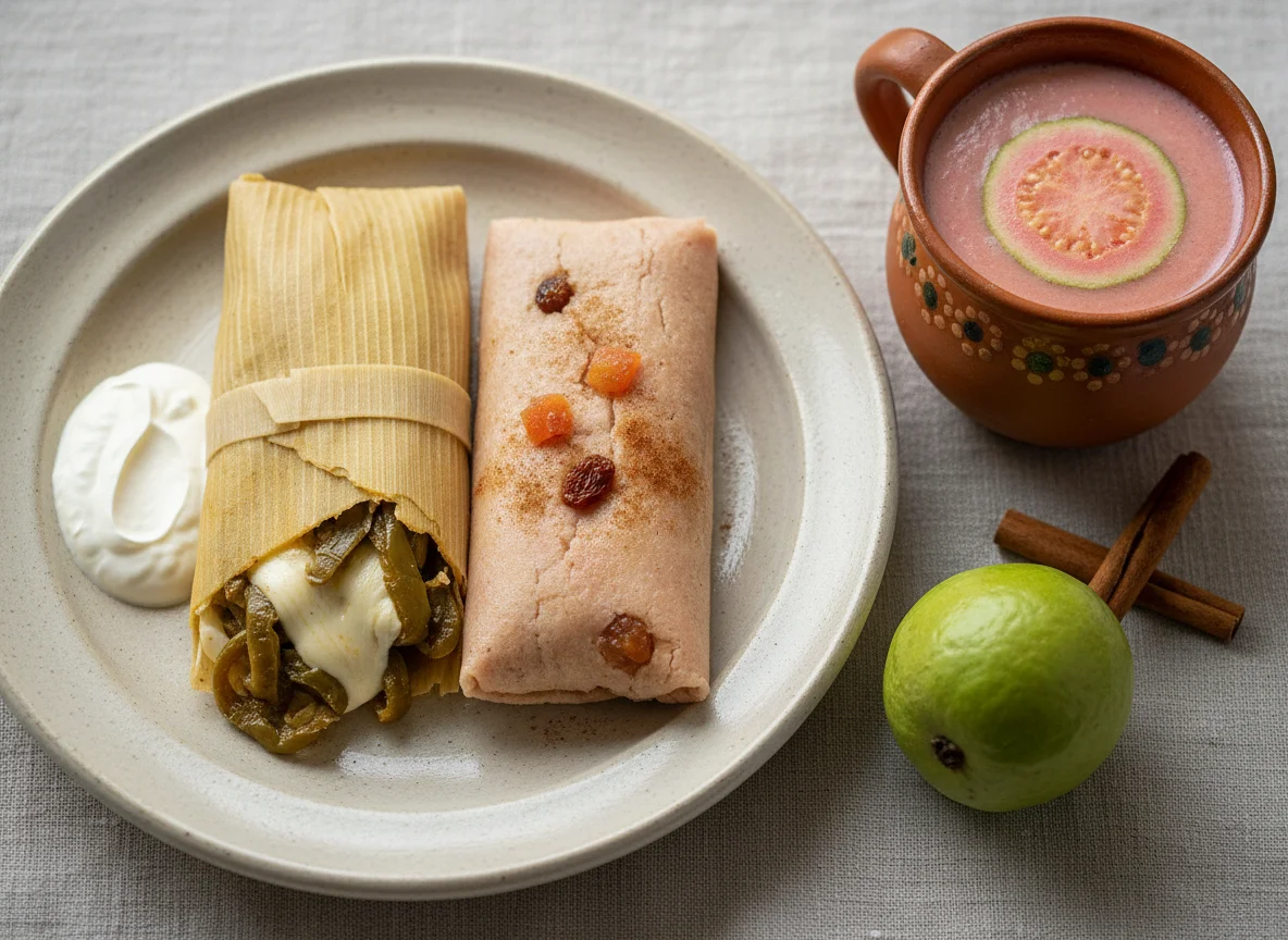 Tamales con atole photo
