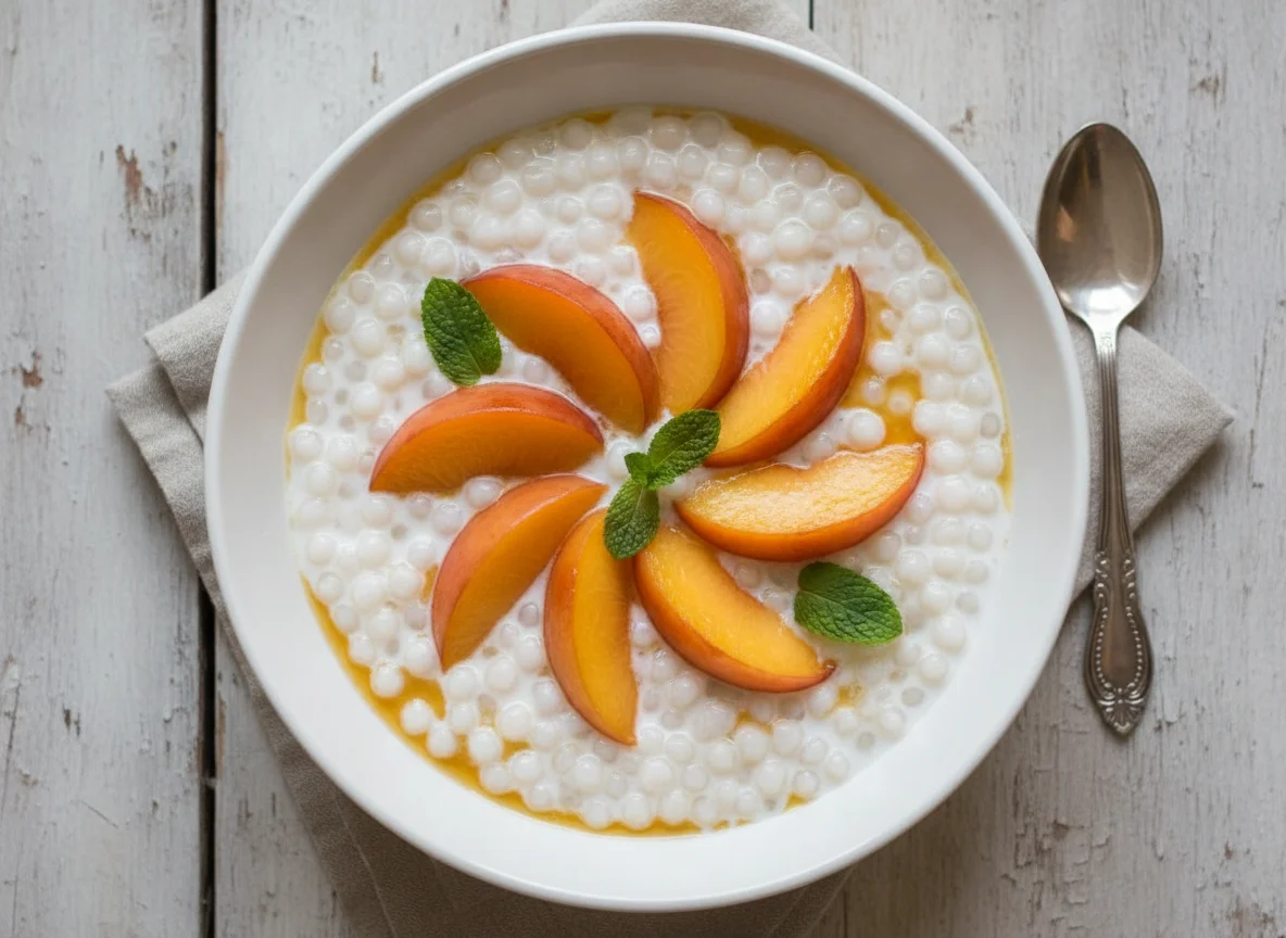 Tapioca con durazno photo