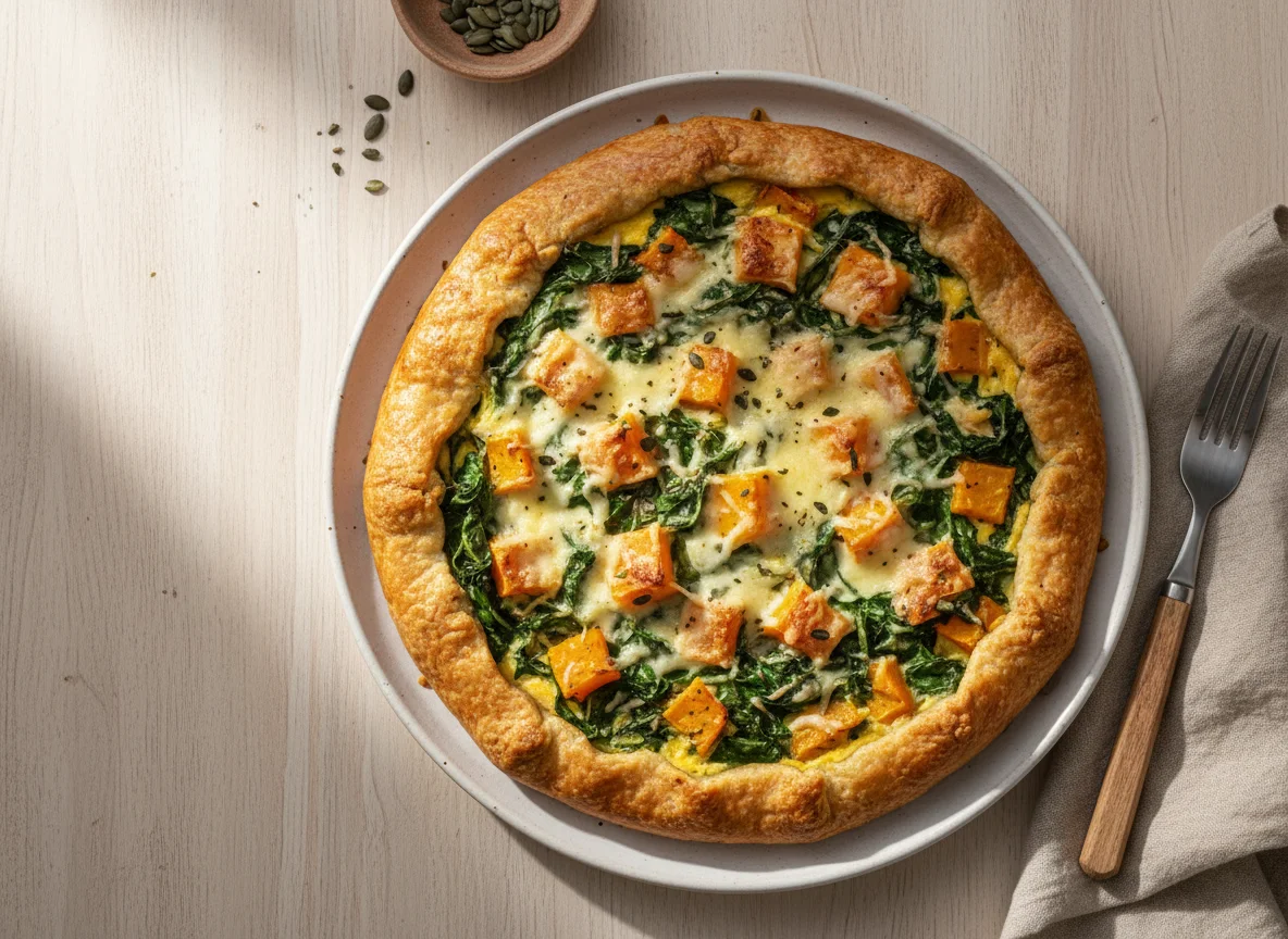 Tarta de acelga y calabaza con queso photo