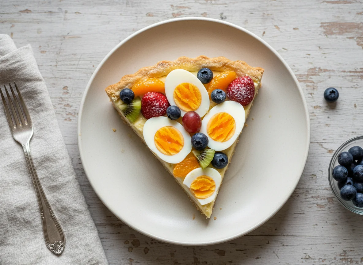 Tarta de frutas y huevos photo