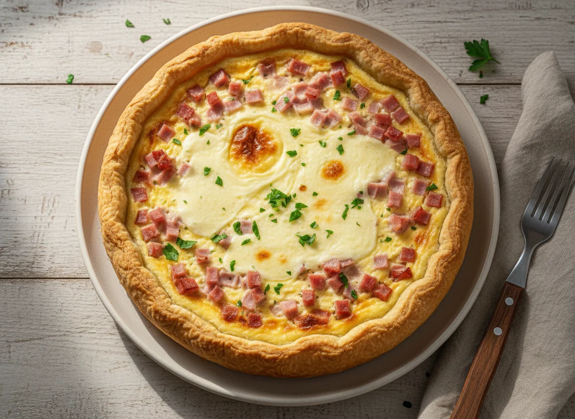 Tarta de jamón y queso photo