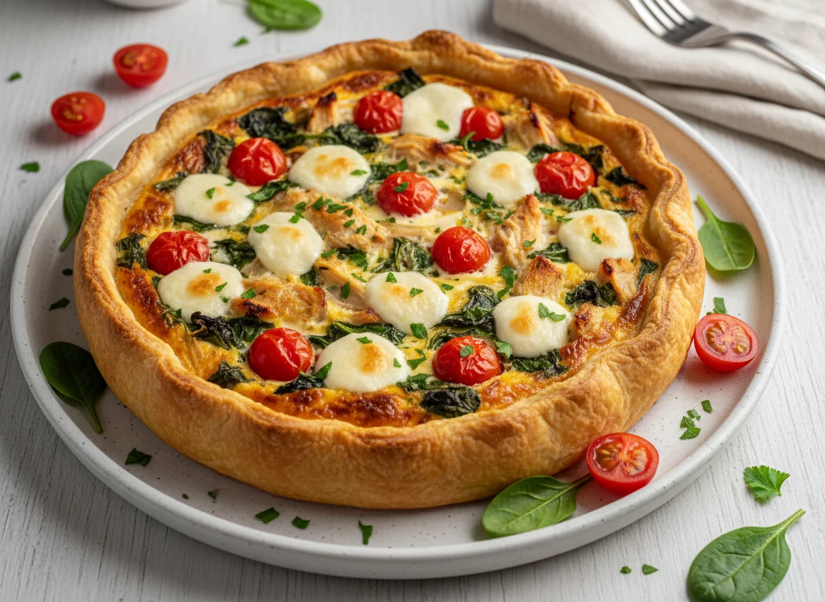 Tarta de pollo y vegetales photo