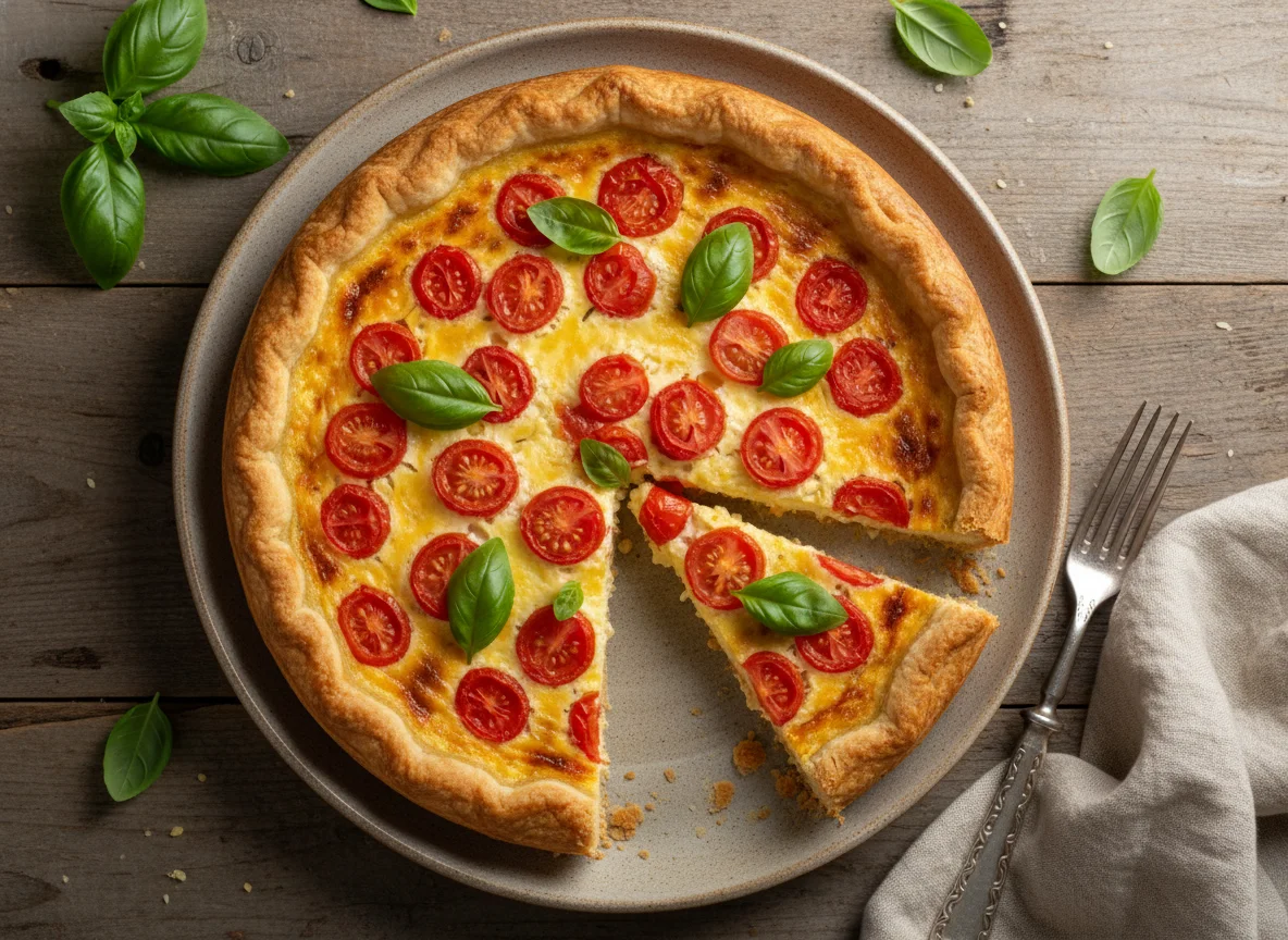Tarta de tomate y queso photo