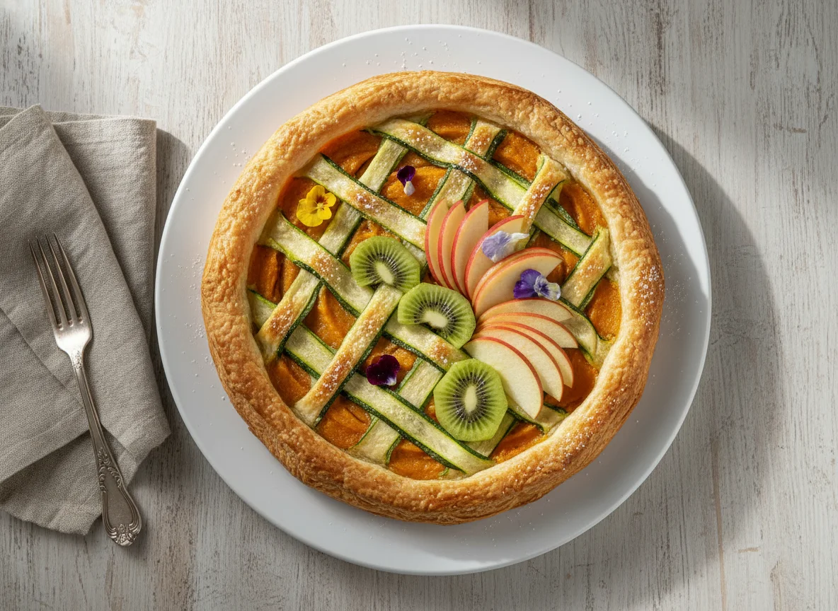 Tarta de verduras con frutas photo