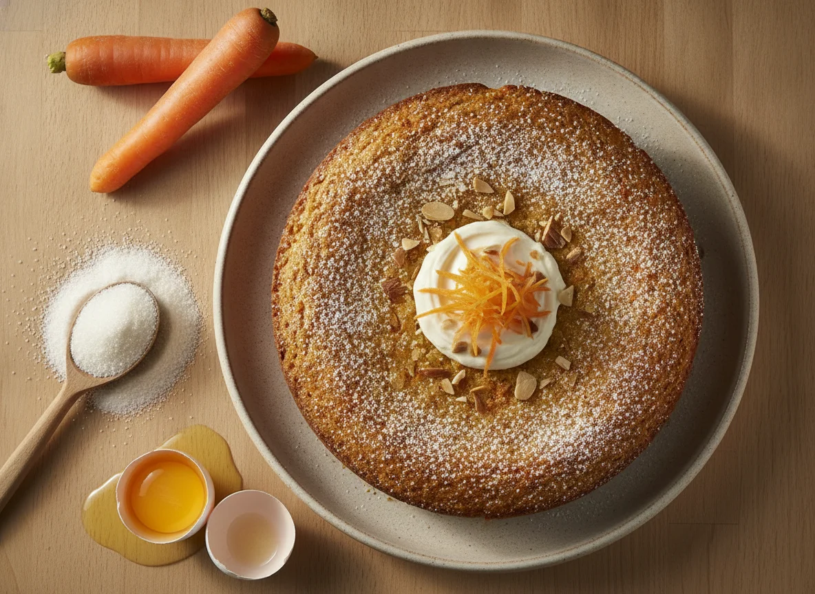 Tarta de zanahoria con harina de arroz y almendra photo