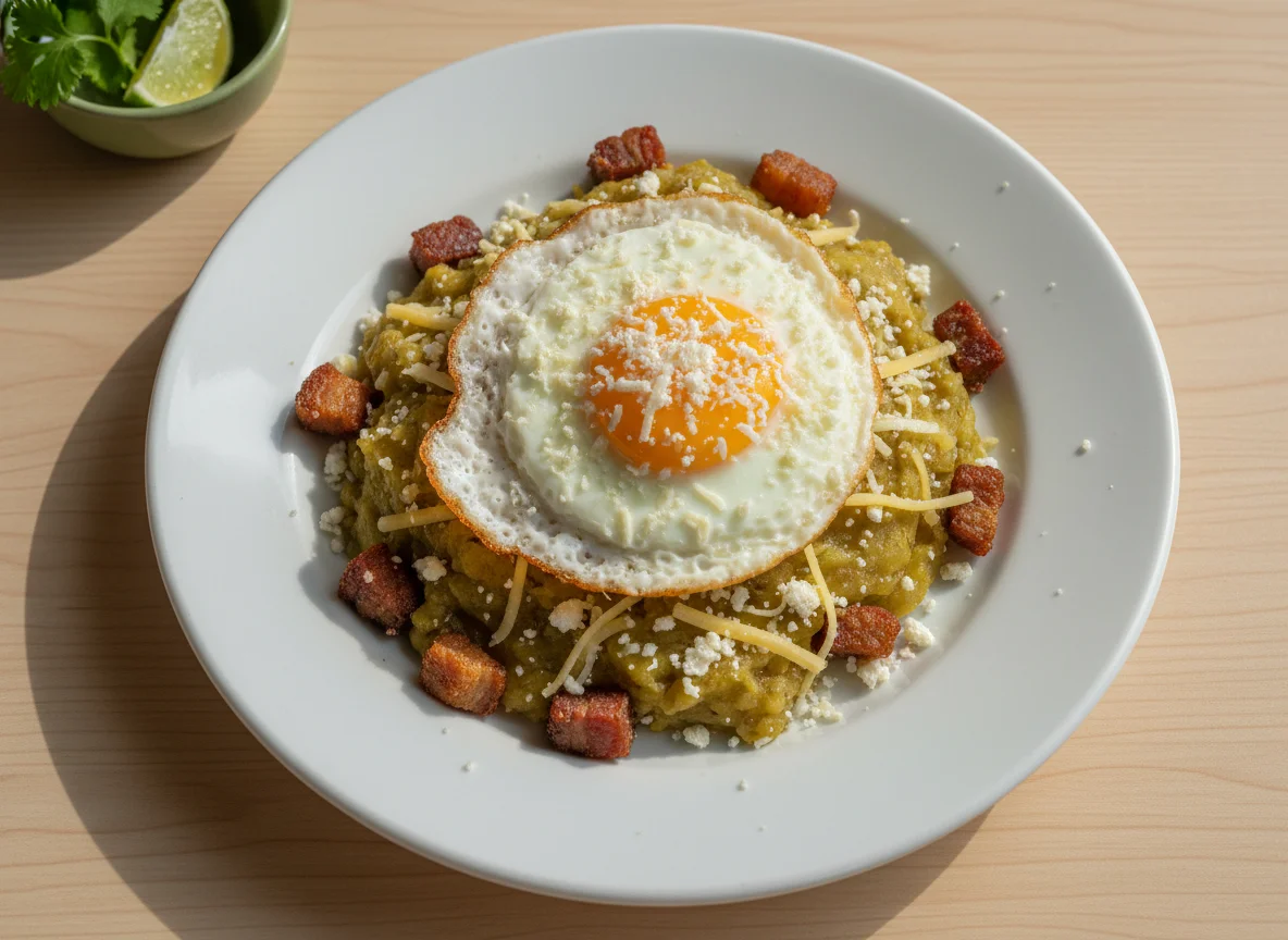 Tigrillo con huevo frito y queso photo