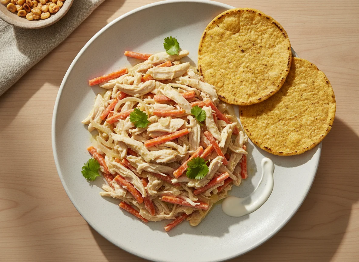 Tinga de pollo blanca con zanahoria photo