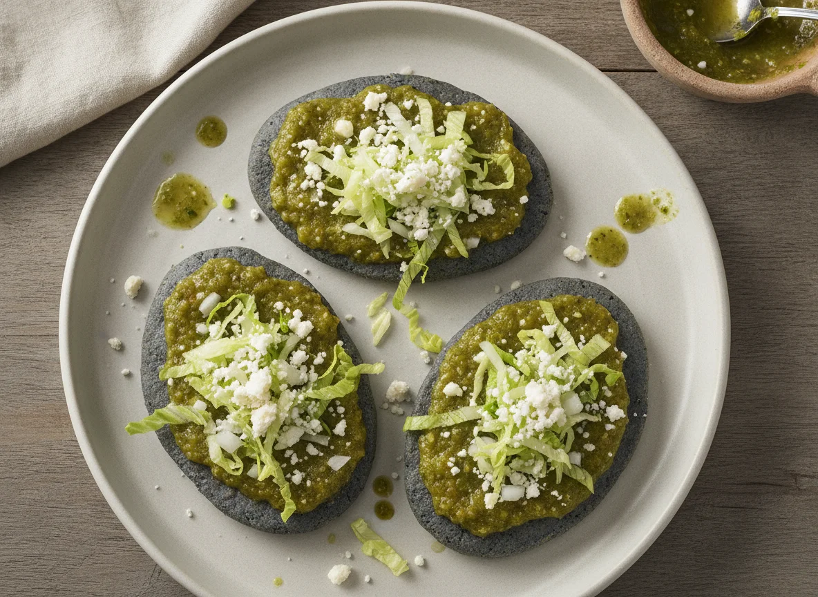 Tlacoyitos en salsa verde photo