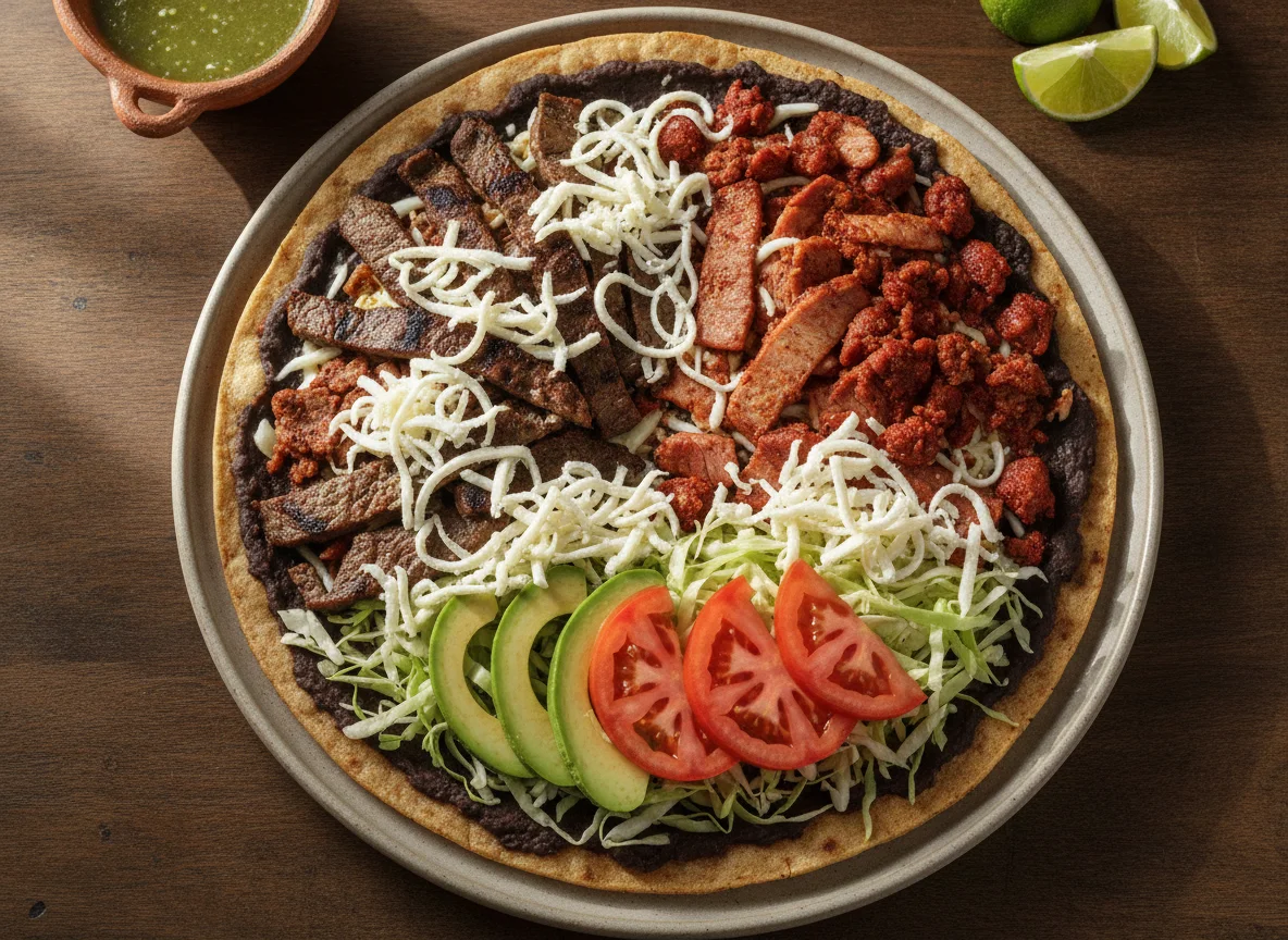 Tlayuda con Carne Asada, Adobada y Chorizo photo