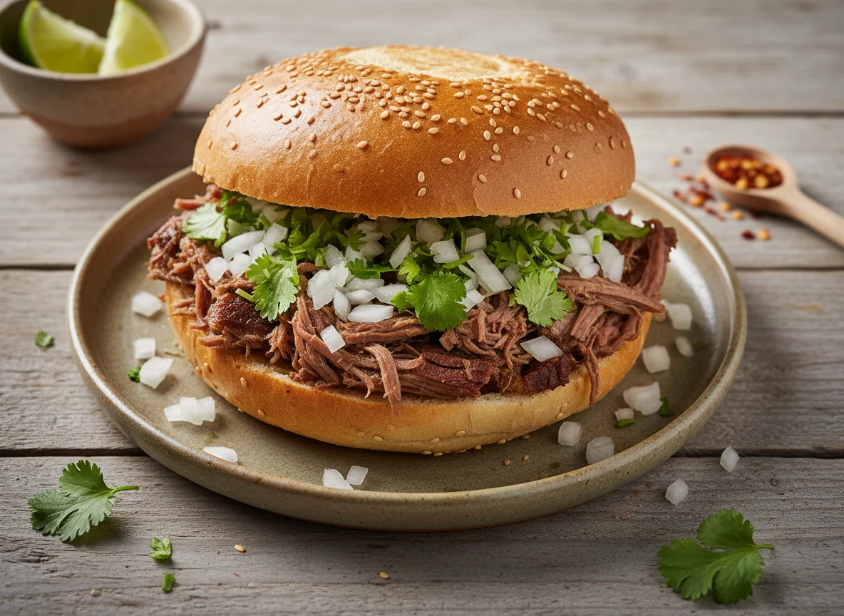 Torta de carne con cilantro y cebolla photo