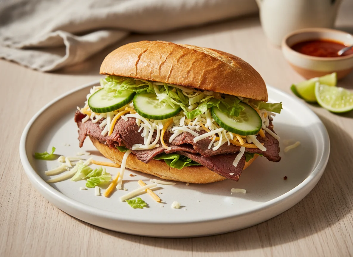Torta de carne con queso y vegetales photo