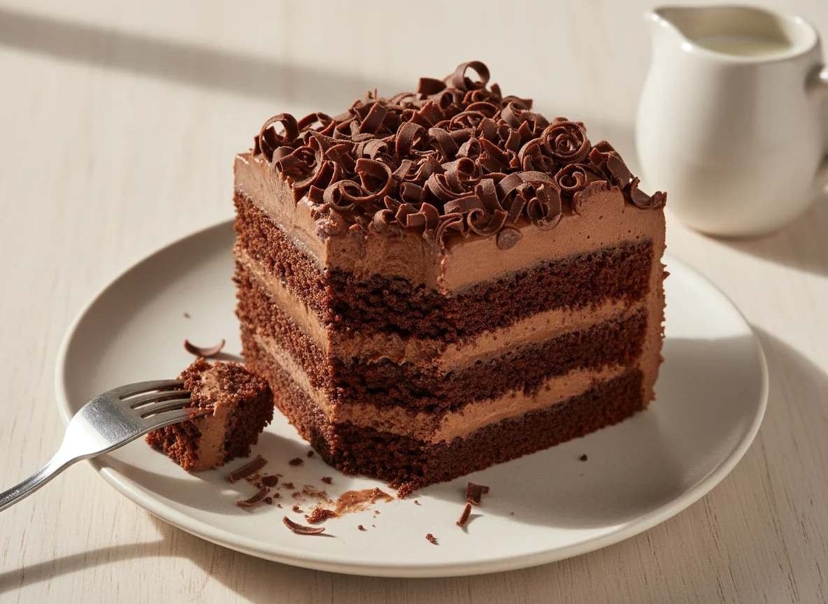 Torta de chocolate con crema photo