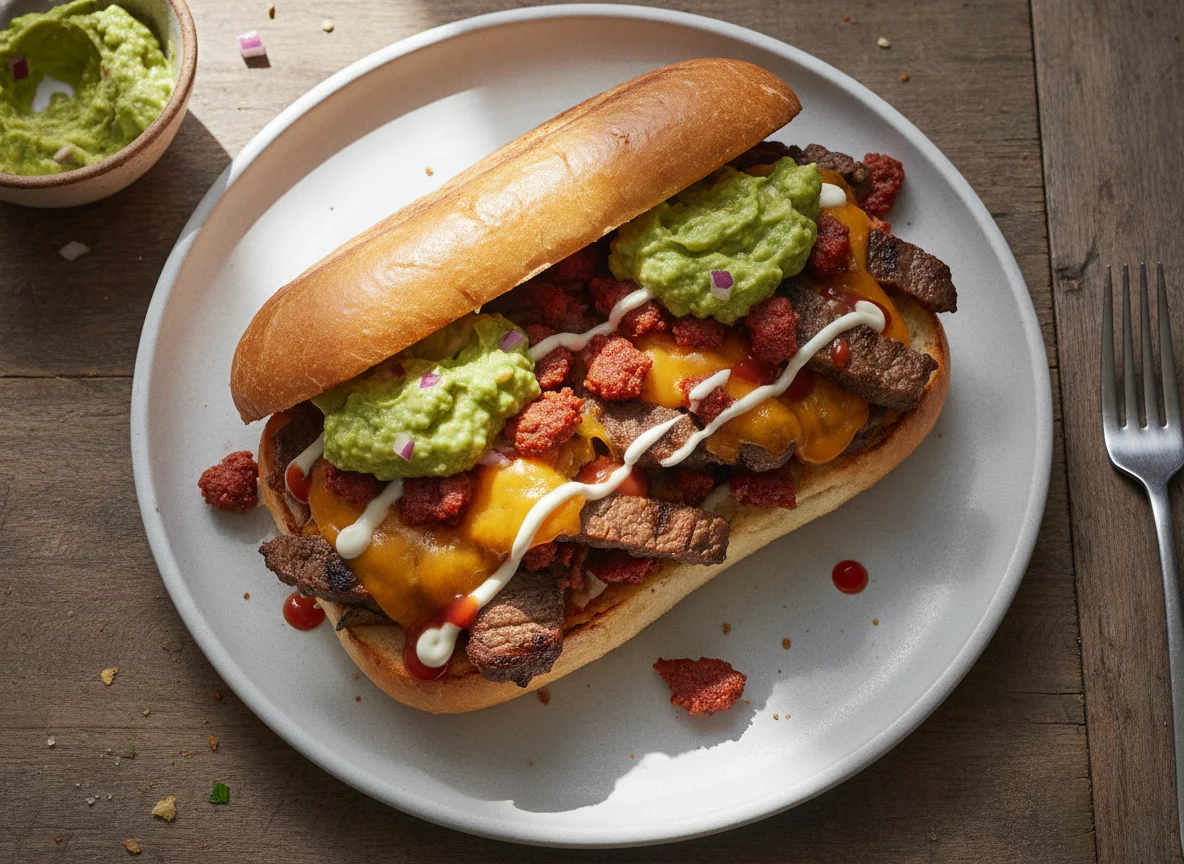 Torta de Chorizo y Carne Asada photo