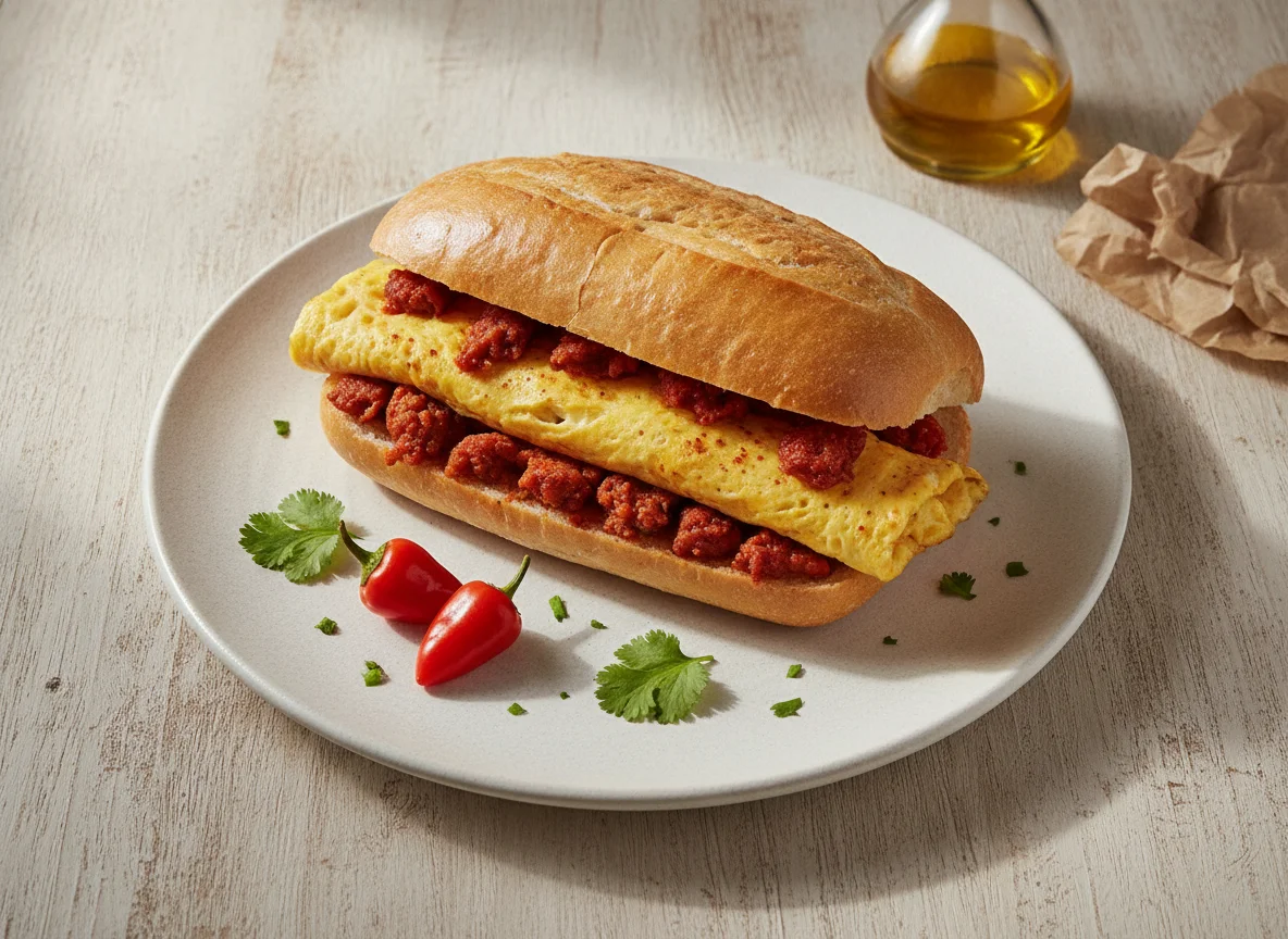 Torta de huevo con chorizo photo