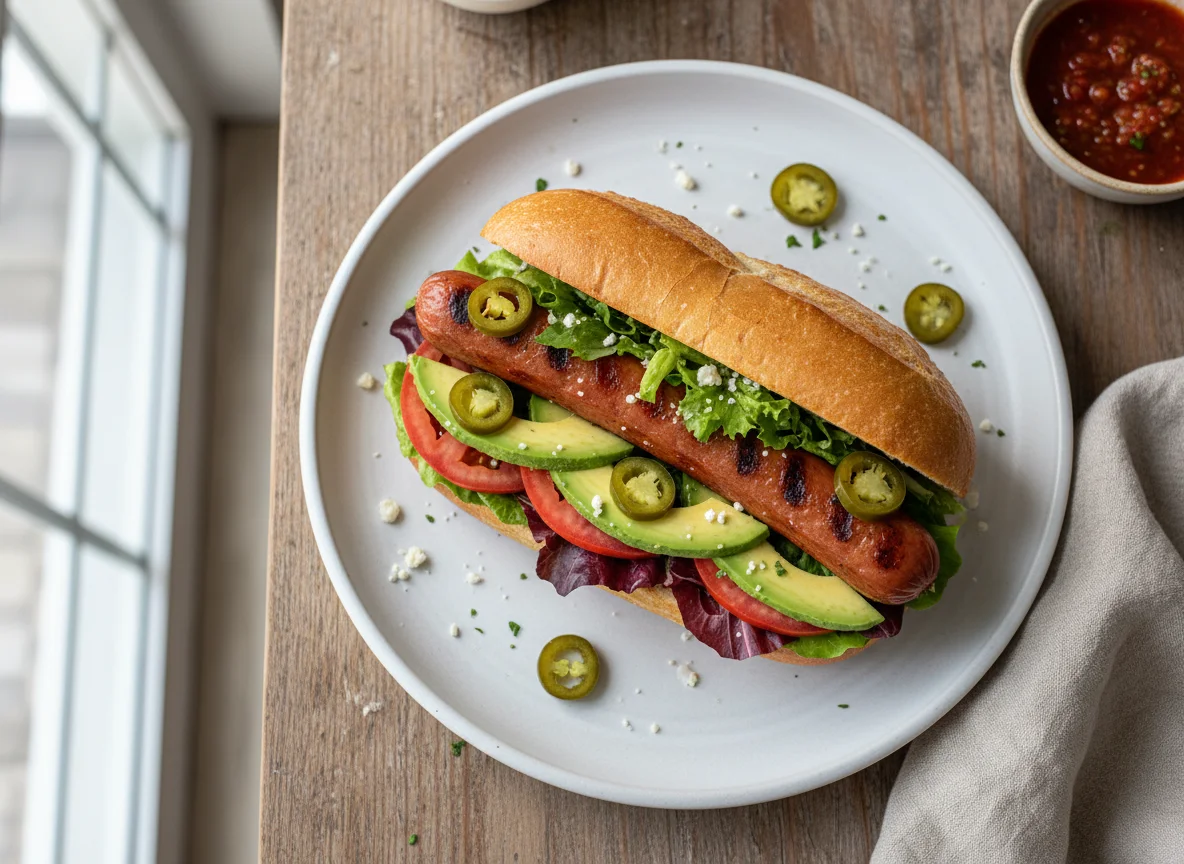 Torta de Salchicha con Aguacate y Verduras photo
