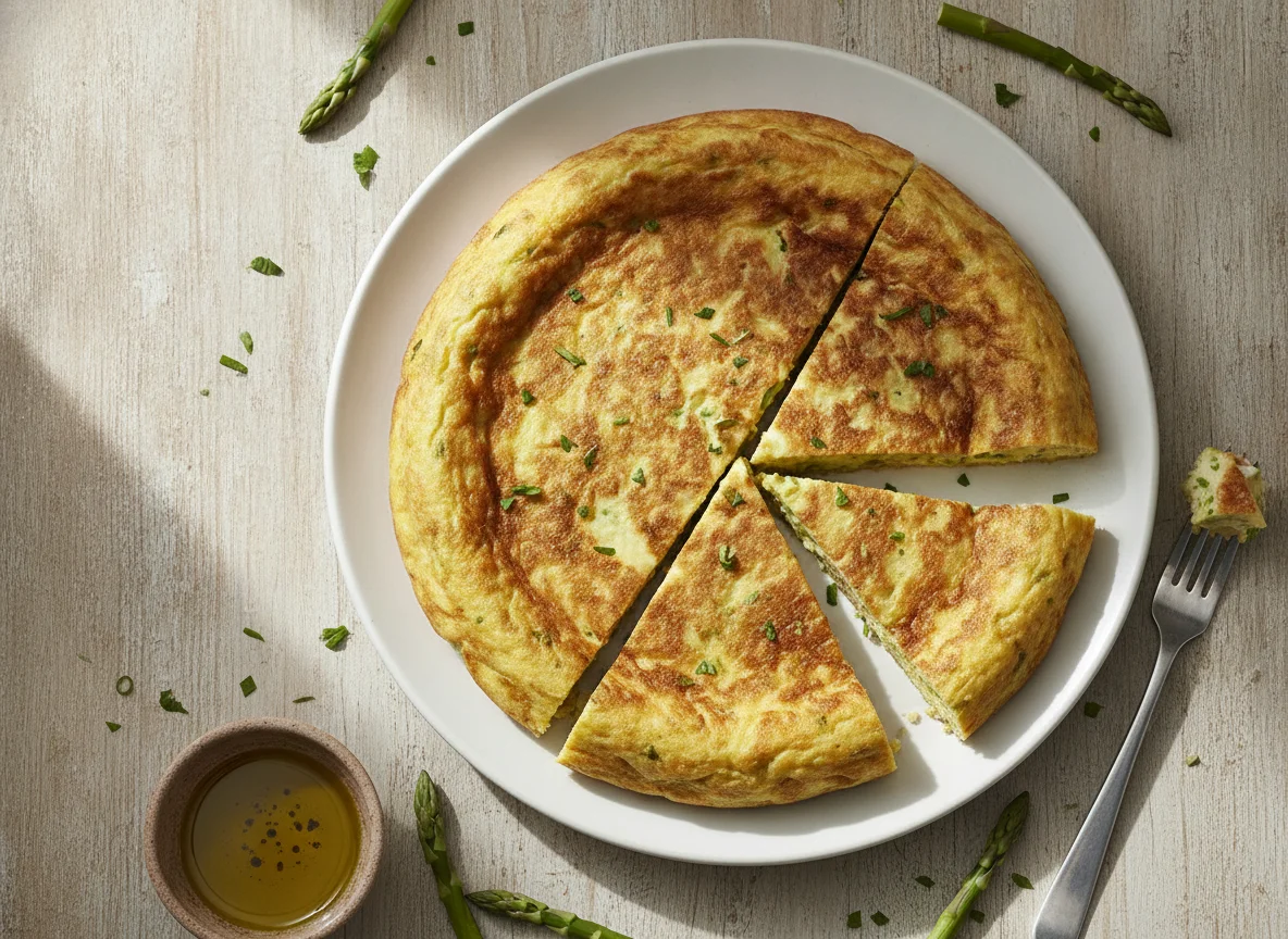 Tortilla de espárragos trigueros photo