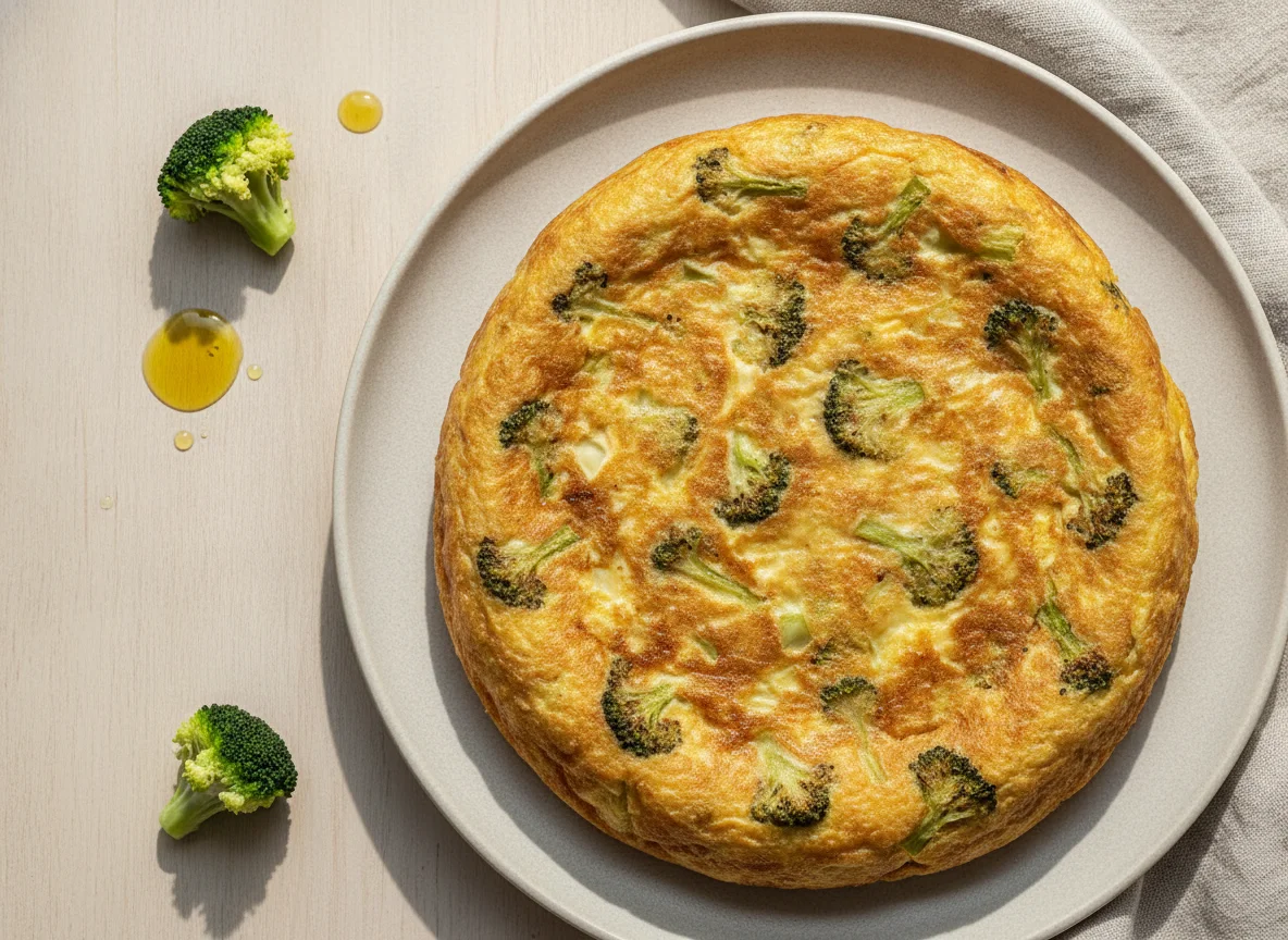 Tortilla de huevo con brócoli photo