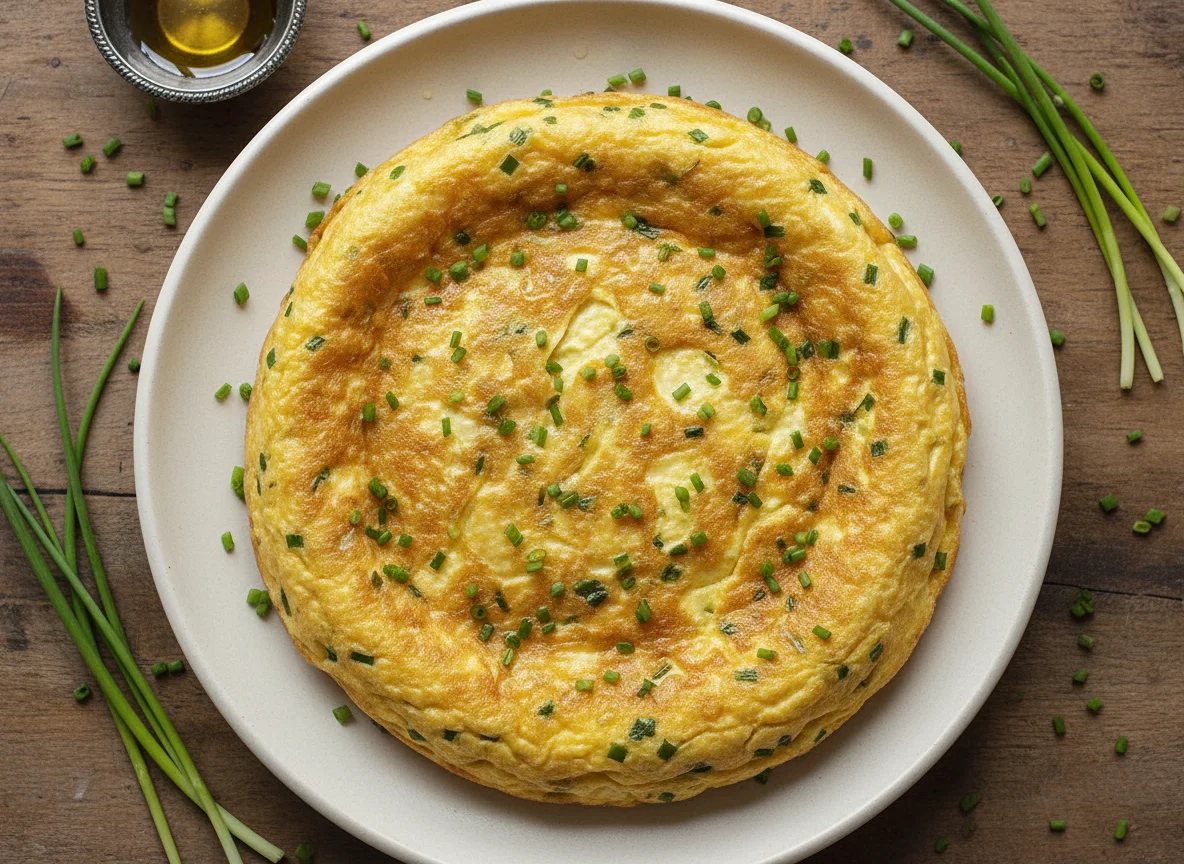 Tortilla de huevo con hierbas photo