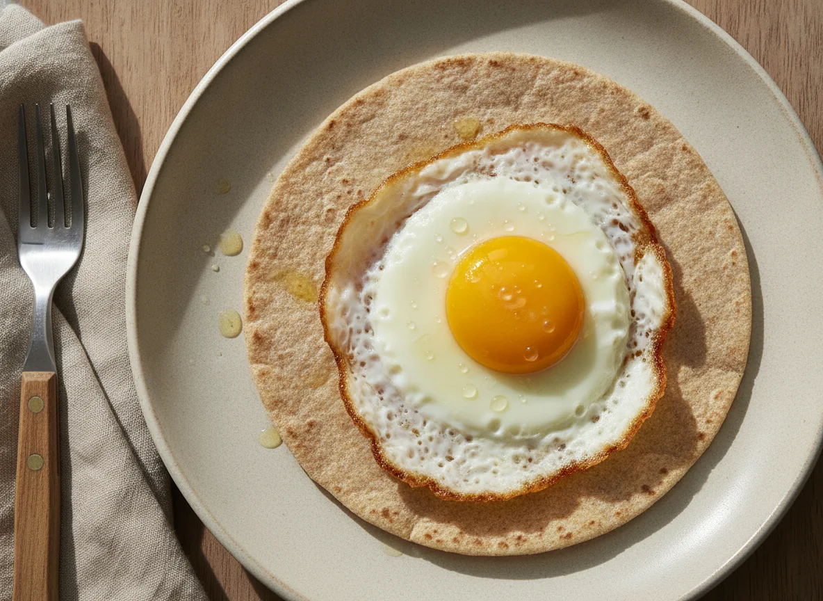 Tortilla de huevo con tortilla de trigo integral photo