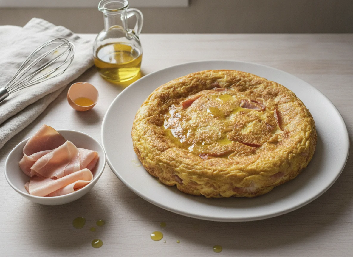 Tortilla de jamón cocido photo