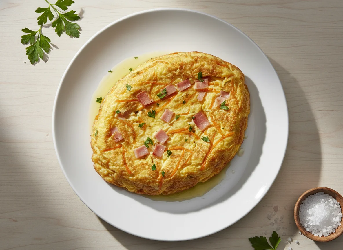 Tortilla de jamón y zanahoria photo