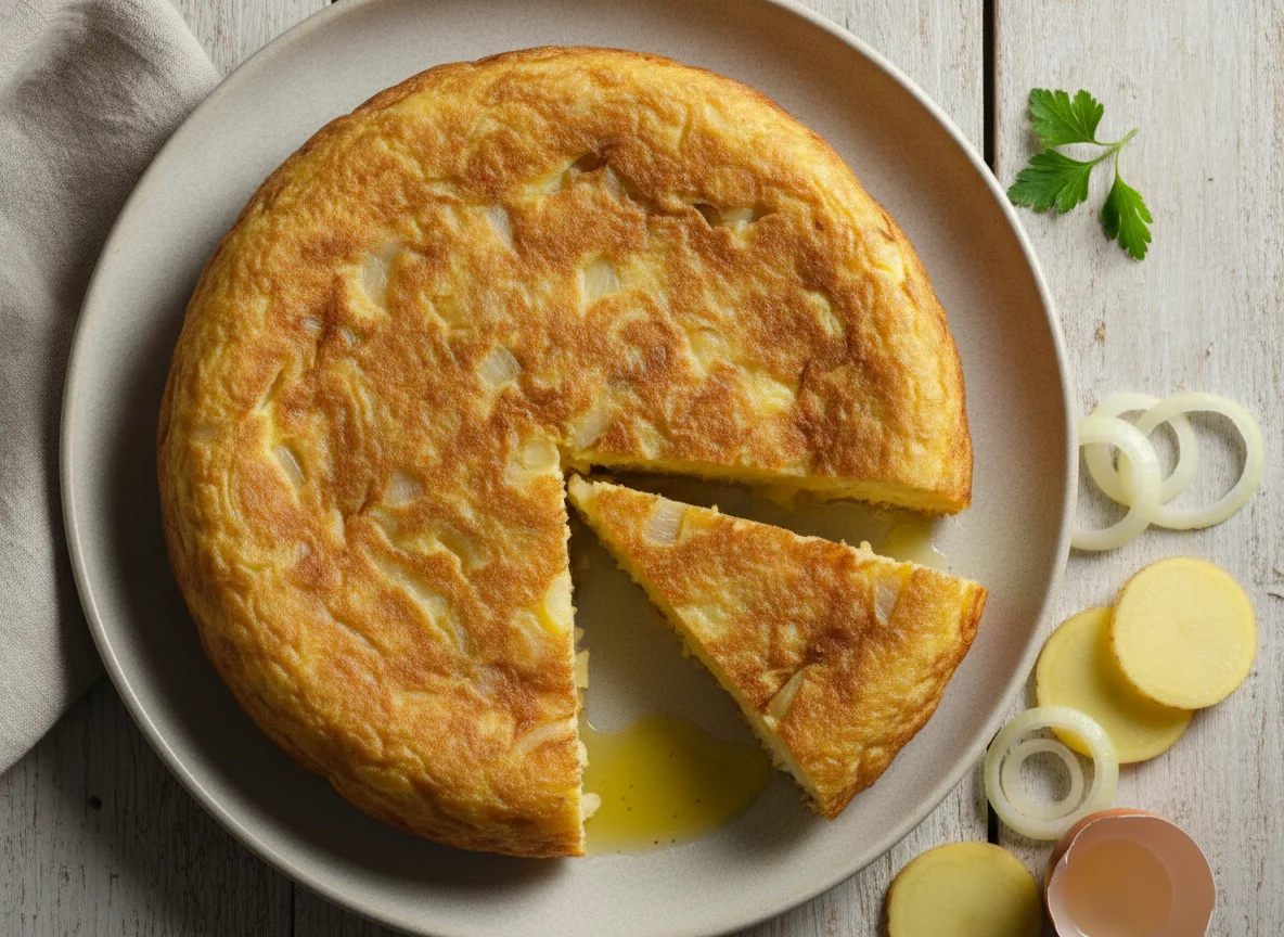 Tortilla de patatas con cebolla photo