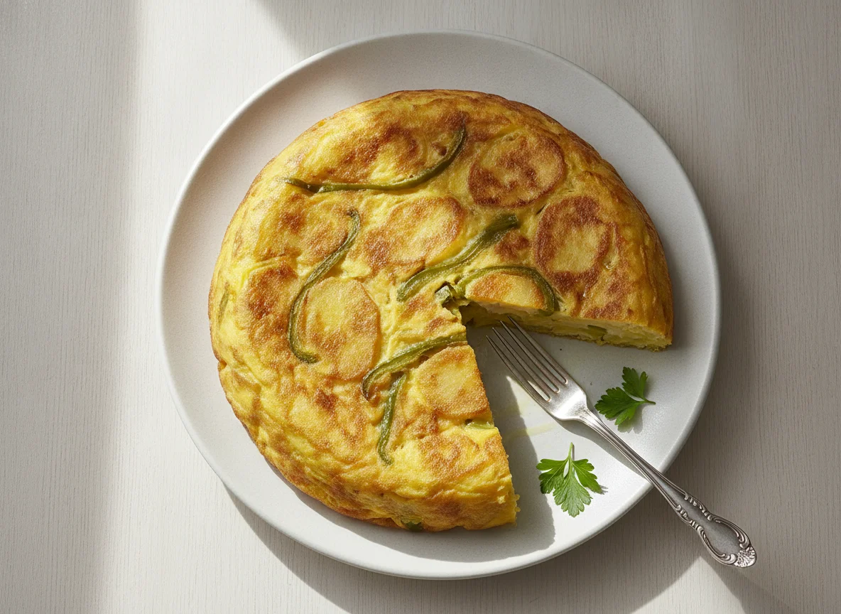 Tortilla de patatas con pimiento photo