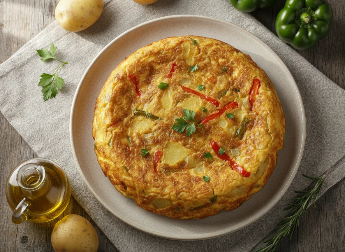 Tortilla de patatas con verduras photo