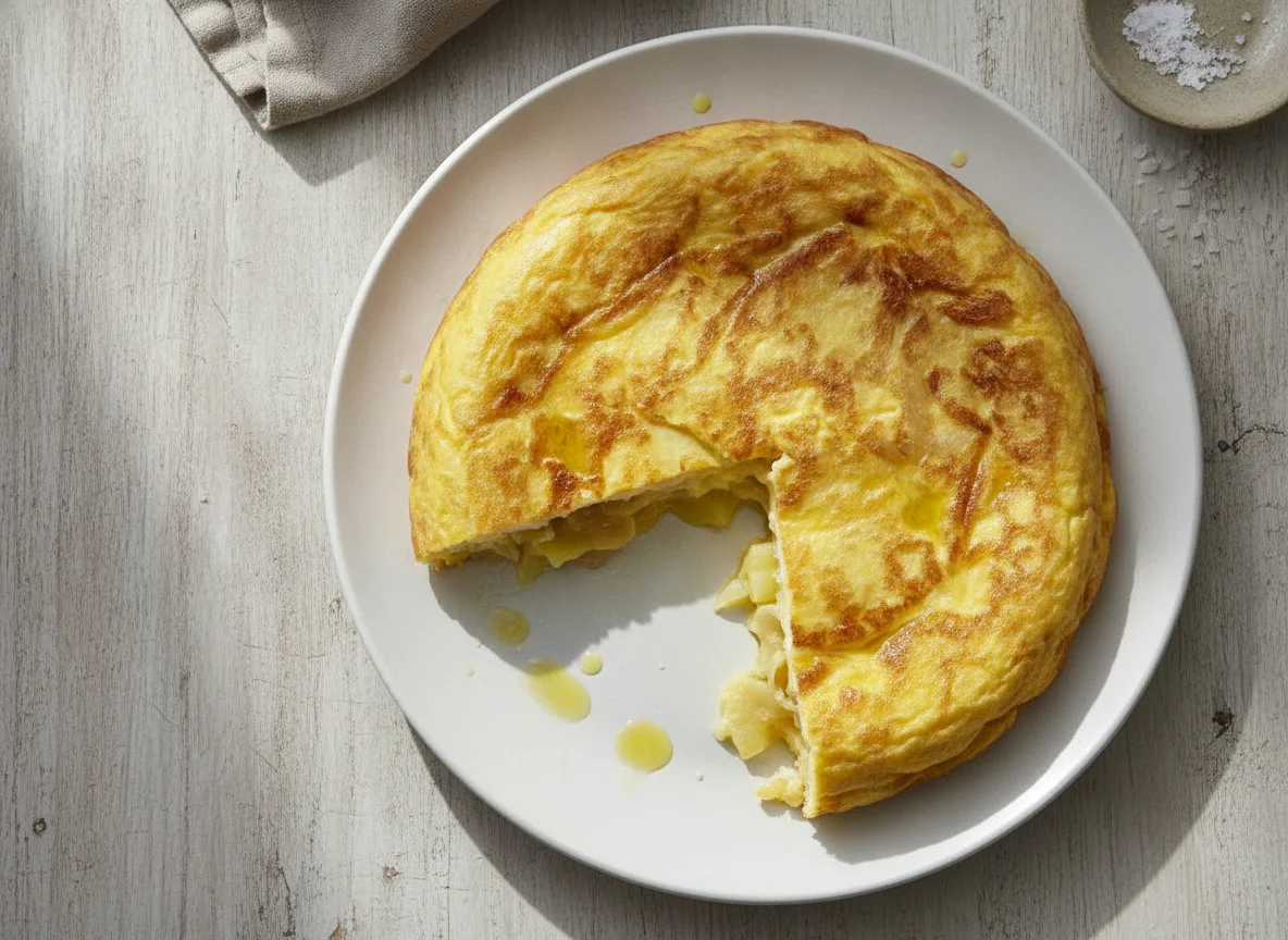 Tortilla de patatas poco cuajada photo