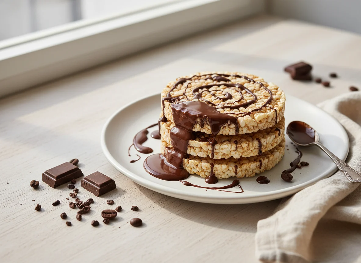 Tortitas de arroz con chocolate photo