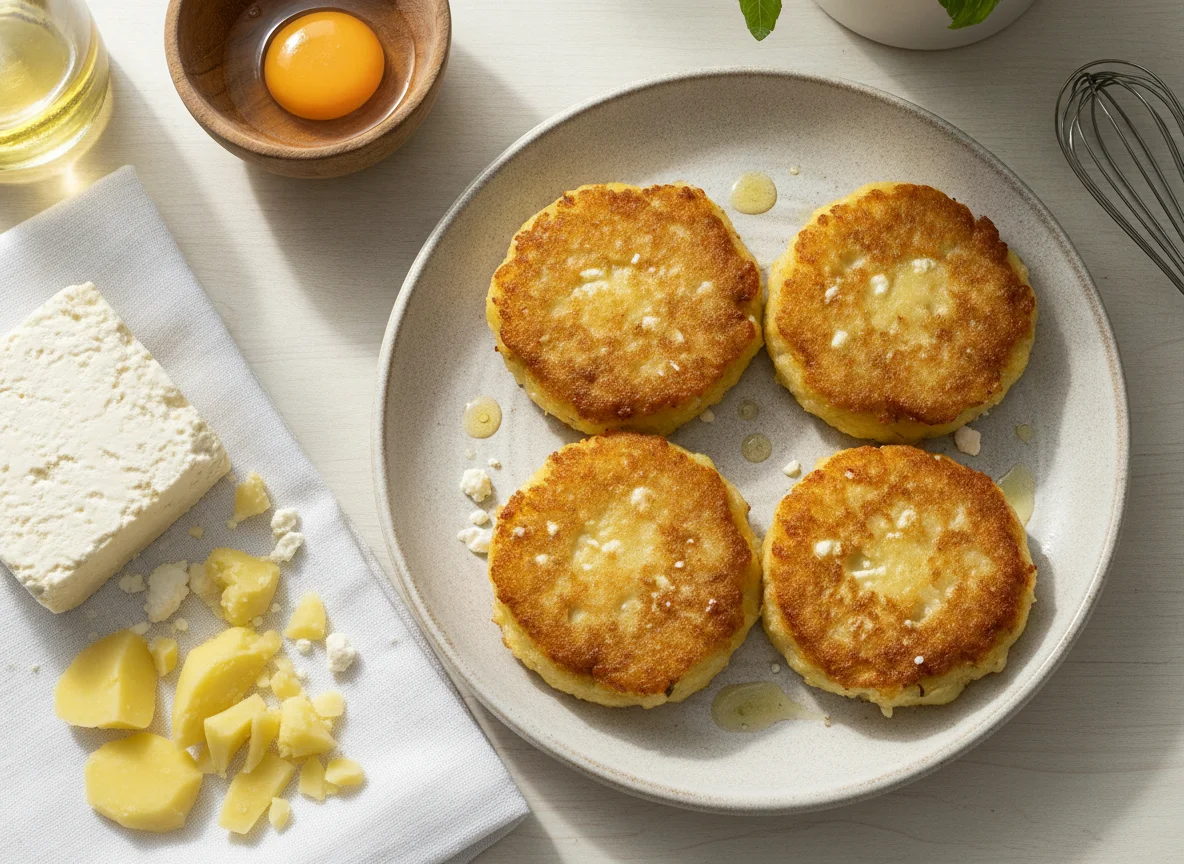 Tortitas de papa con queso photo