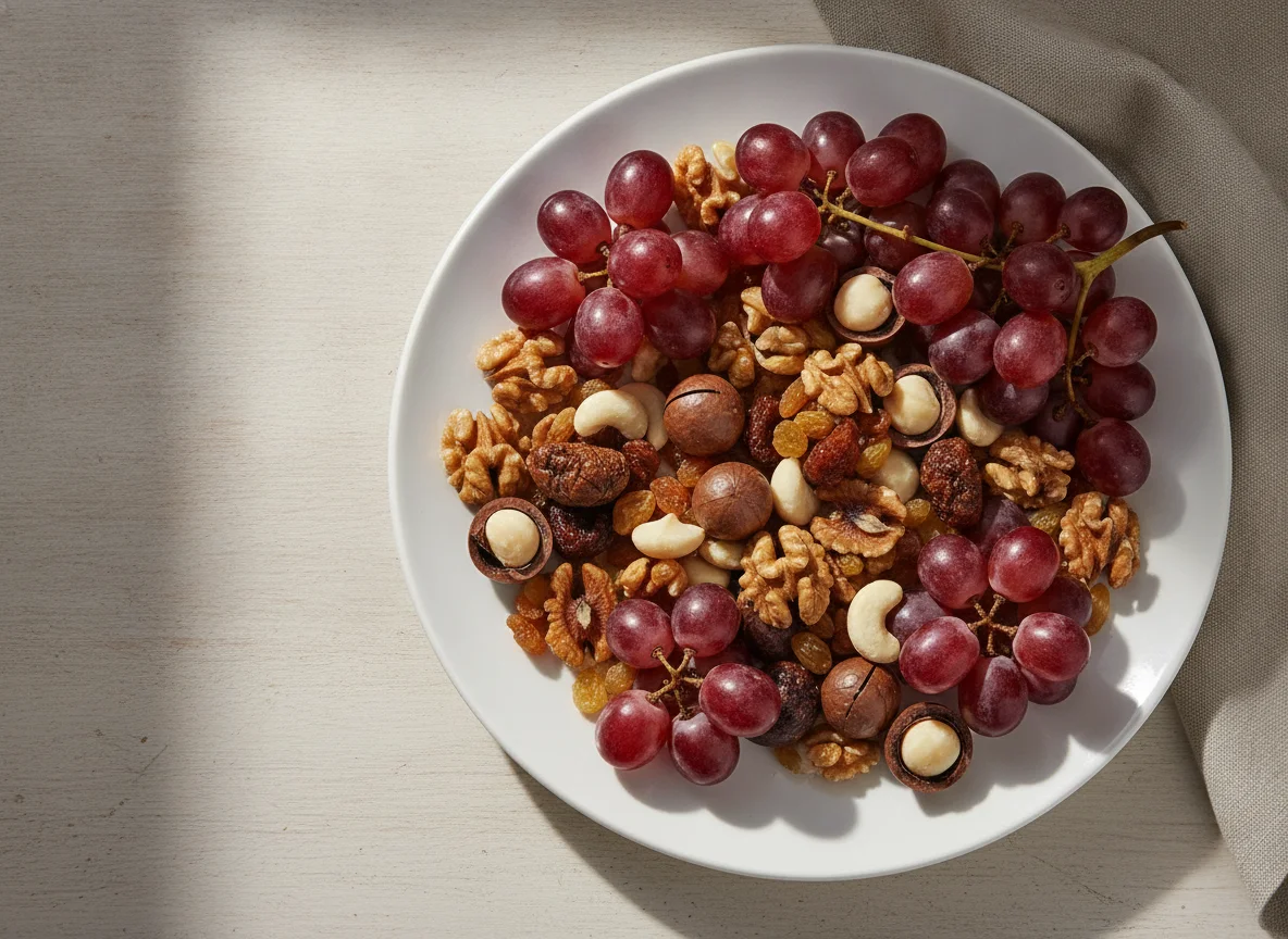 Uvas y frutos secos photo