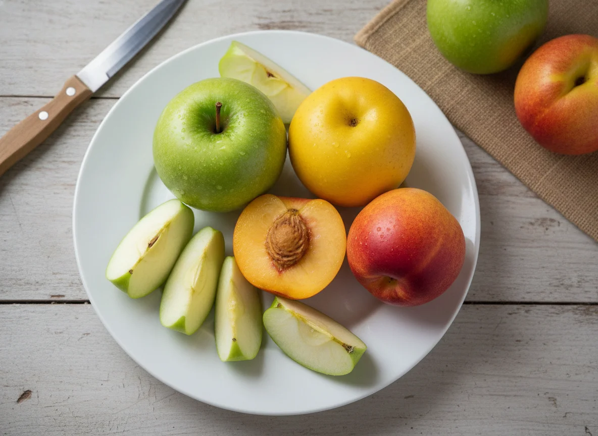 Variedad de manzanas y nectarinas photo