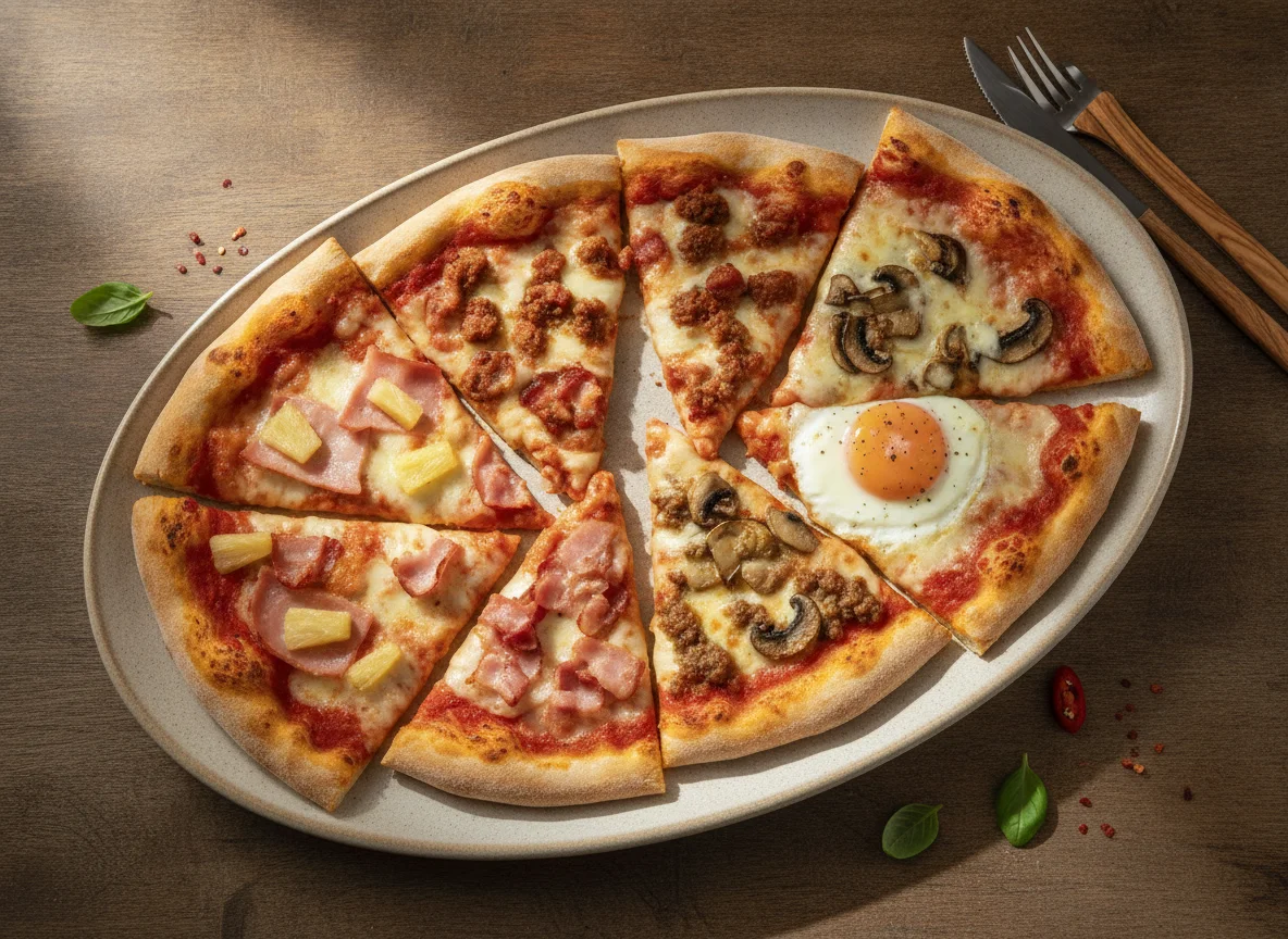 Variedad de pizzas photo