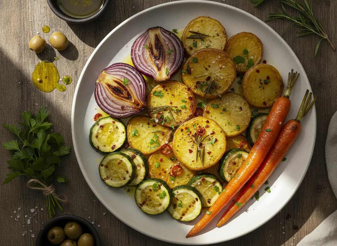 Verduras asadas al estilo mediterráneo photo